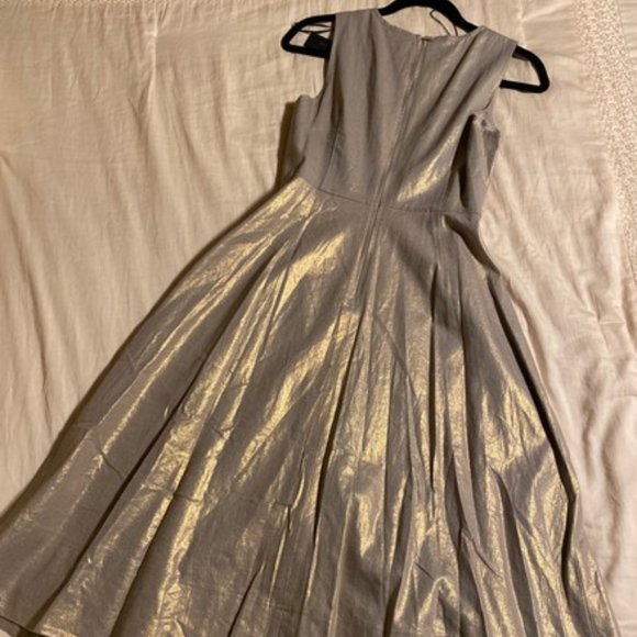 Donna Karan Tan Gold Summer Cools A-line Sleeveless Work/Office Dress sz 4 NWT - Picture 4 of 9